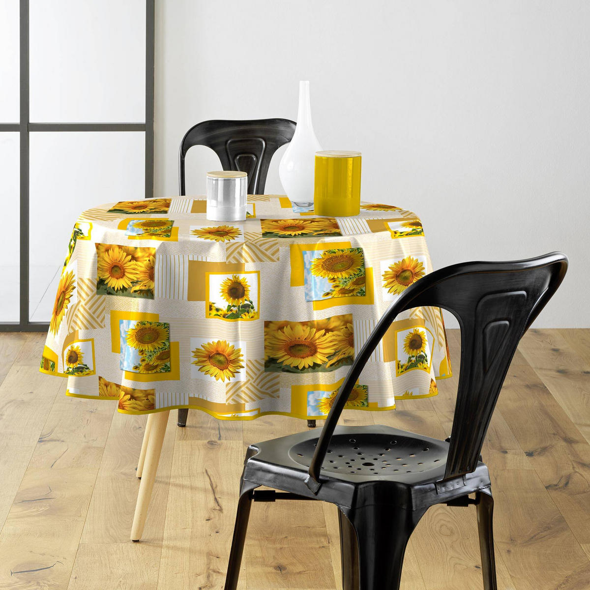 TISCHDECKE Sunflower Ø 160 cm - Gelb, Kunststoff (160/160cm) - Douceur d´intérieur