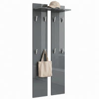 GARDEROBENPANEEL Wandpaneel Grau Hochglanz - Grau, Holzwerkstoff (57/170/20cm) - Vladon