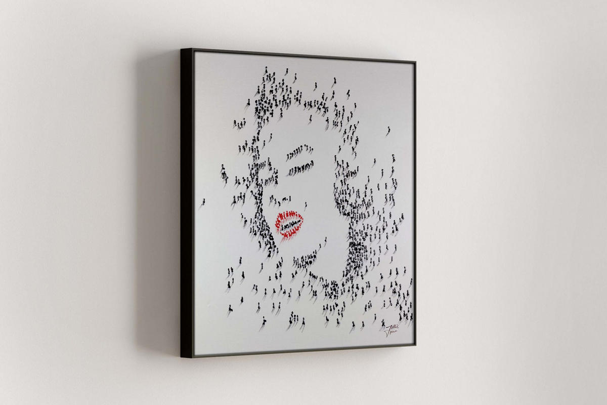 ÖLGEMÄLDE 80/80 cm - Schwarz/Weiß, Holz/Textil (80/80cm) - KUNSTLOFT