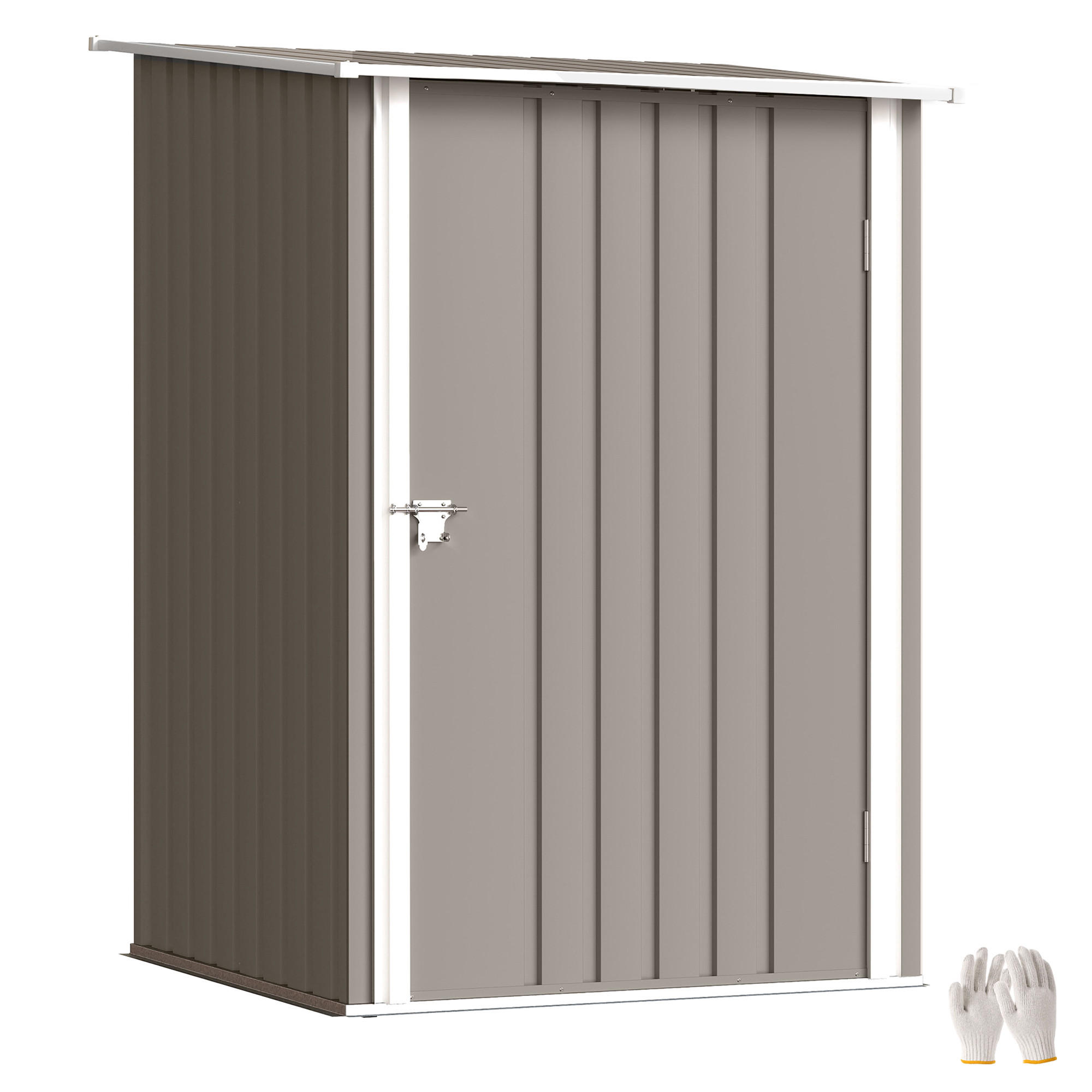 GERÄTEHAUS DE-16883 abschließbare Tür 1 m² Braun/Weiß - Braun, Metall (103/160/100cm) - ComfortXL