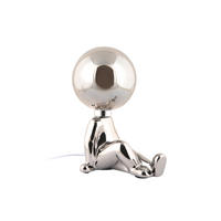 TISCHLAMPE Ross 16.5/12/22.5 cm - Silberfarben, Keramik (16.5/12/22.5cm) - Leitmotiv