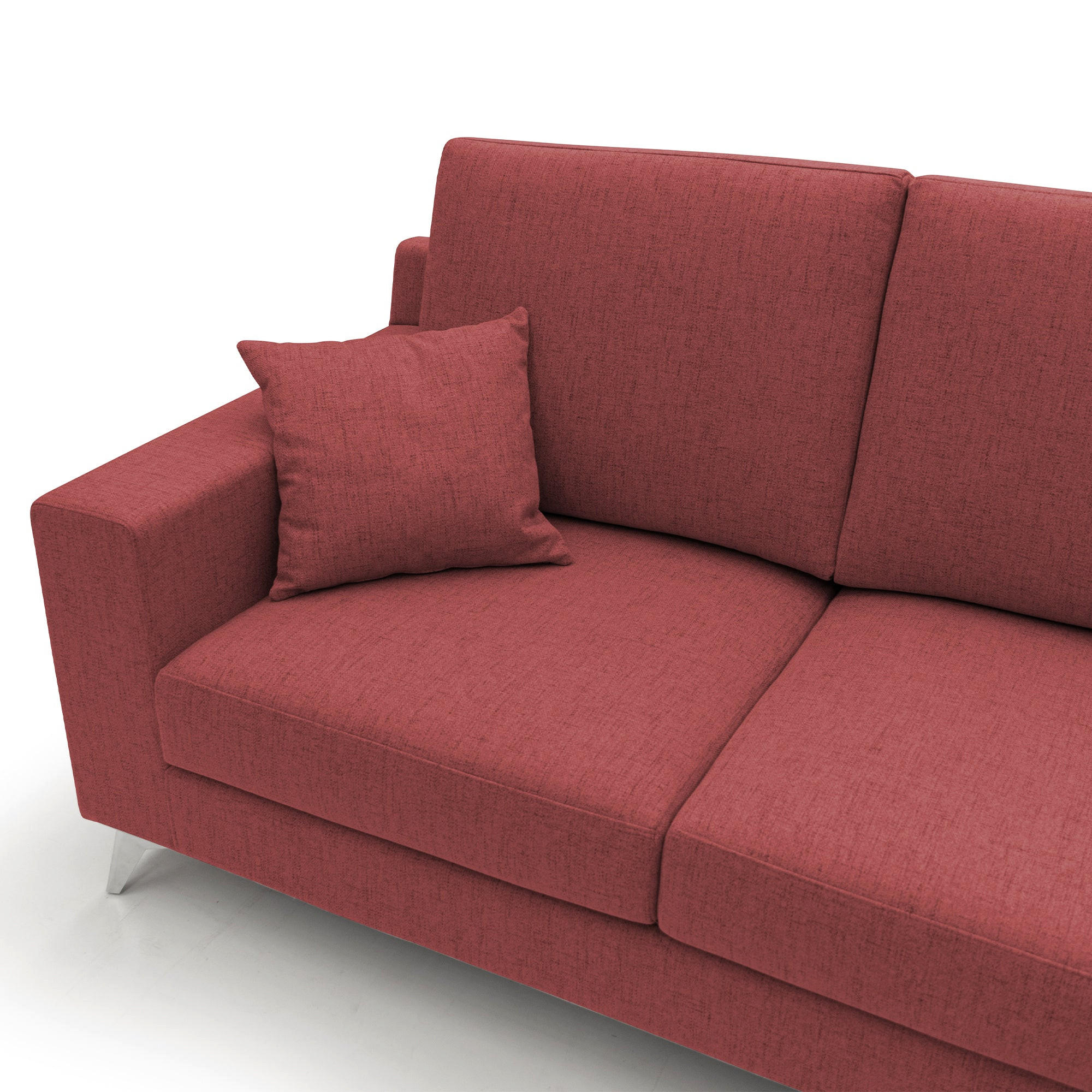 Thumbnail - Divani.store Linearsofa, Rot, Textil, 146x95x91 cm, Wohnzimmer, Sofas & Couches, Sofas