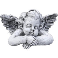 STEINFIGUR Engel Büste massiver Steinguss frostfest - Grau, Stein (19/12/15cm) - stoneandstyle