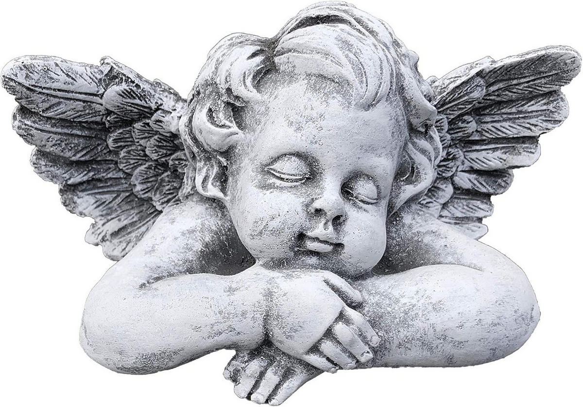 STEINFIGUR Engel Büste massiver Steinguss frostfest - Grau, Stein (19/12/15cm) - stoneandstyle