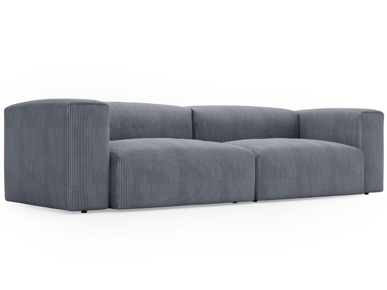 SOFA 240/85/80 Grau Landi - Schwarz/Grau, Kunststoff/Textil (240/85/80cm) - Graingold