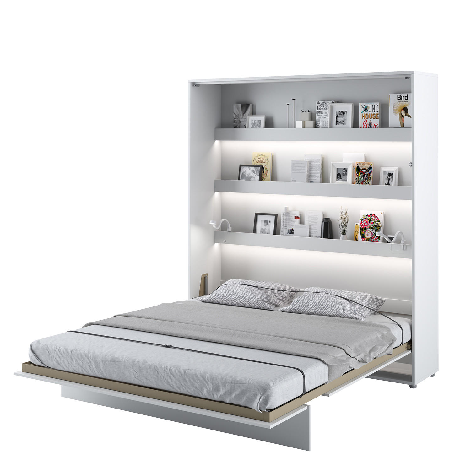 SCHRANKBETT BC-13 - 180x200cm Vertikal - Weiß Mat - Weiß, Holzwerkstoff (180/200cm) - Meblini
