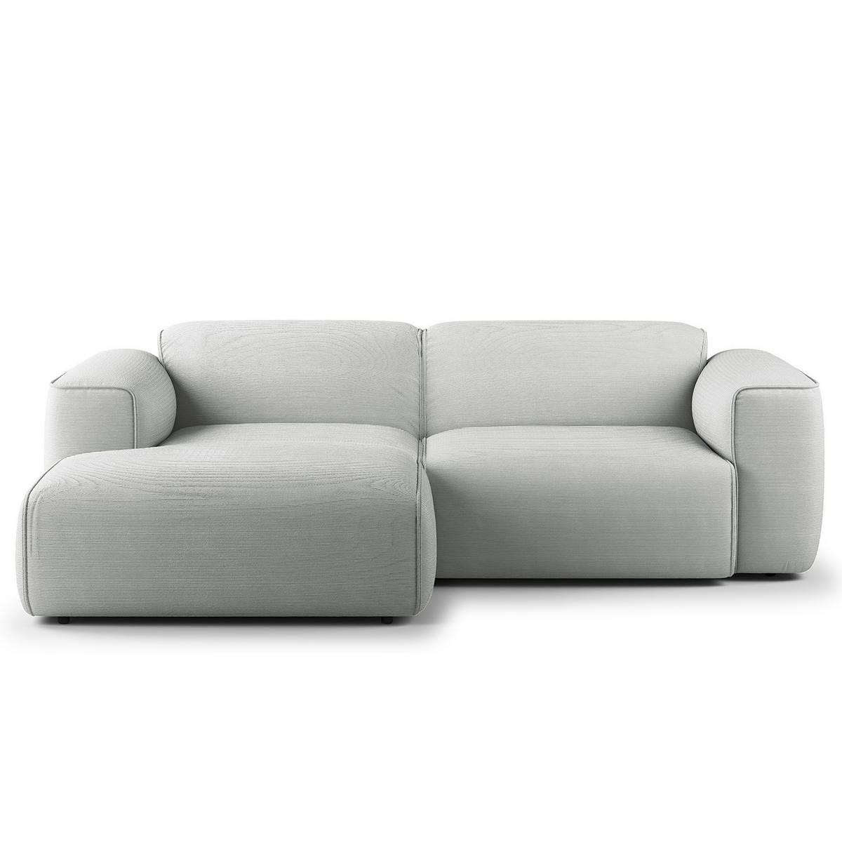 ECKSOFA mit XL-Longchair - Schwarz/Grau, Kunststoff/Textil (260/171cm) - home24