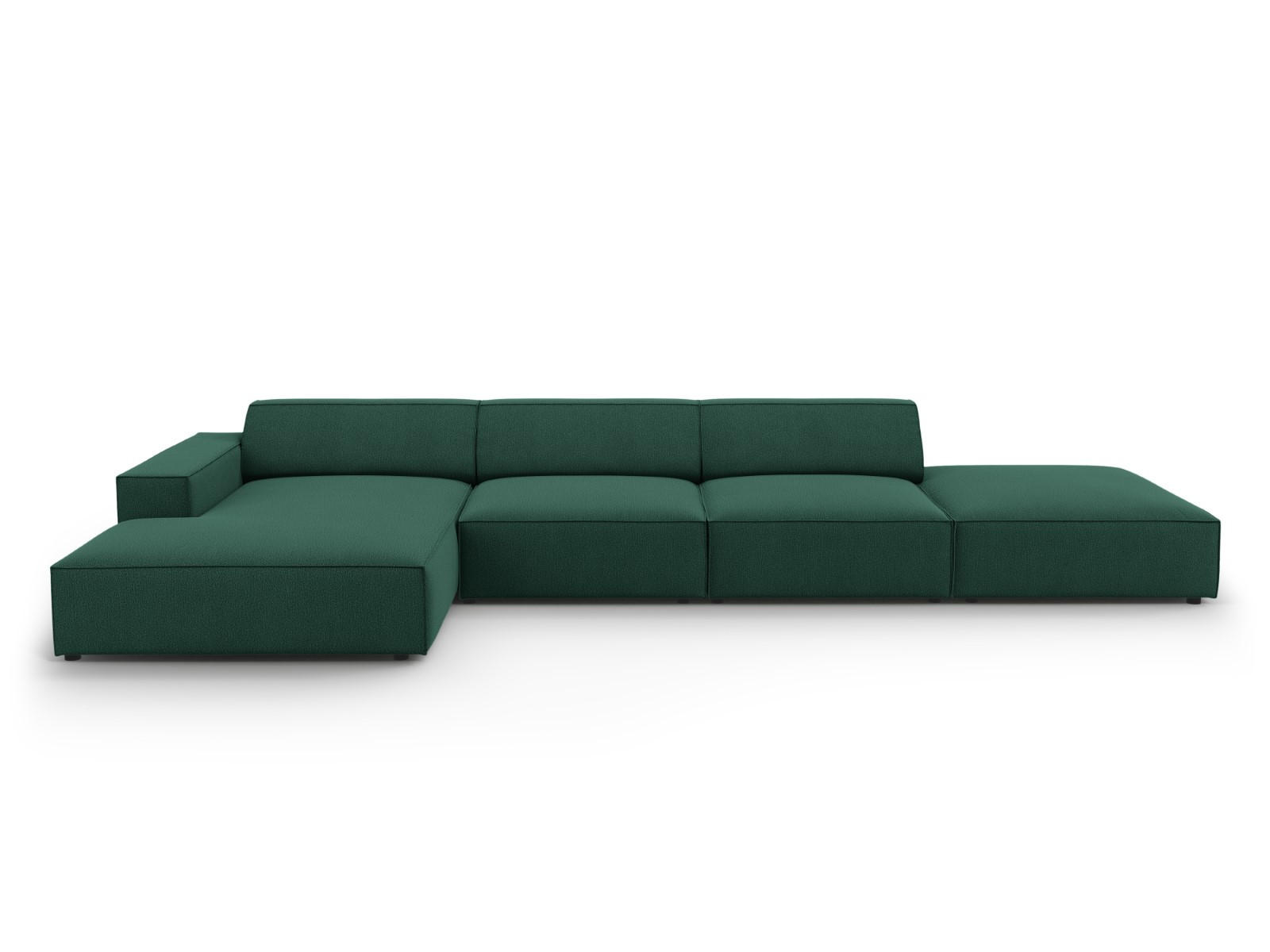 ECKSOFA links Jodie aus strukturiertem Stoff grün 5 Sitzplätze - Grün, Textil (166/341cm) - Micadoni