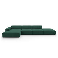 ECKSOFA links Jodie aus strukturiertem Stoff grün 5 Sitzplätze - Grün, Textil (166/341cm) - Micadoni