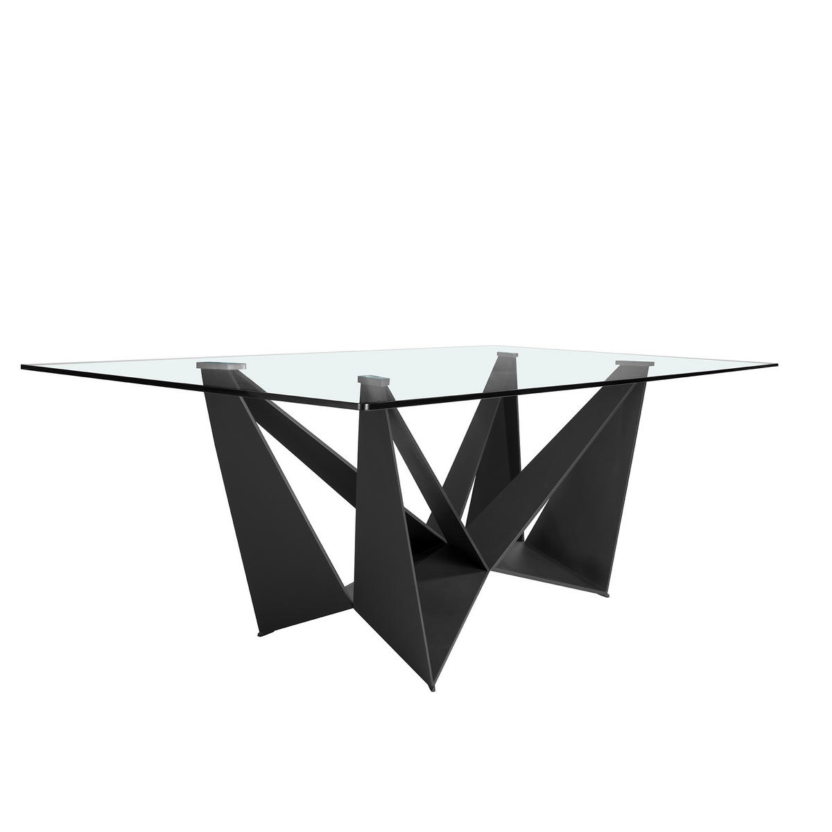 ESSTISCH Rechteckig Schwarz Kristall 240/120/75 cm - Transparent/Schwarz, Metall (120/240/75cm) - ANGEL CERDA