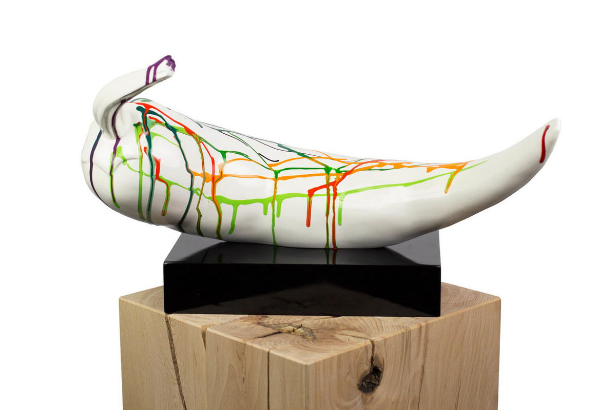 SKULPTUR Weiß 55/48 cm - Multicolor/Weiß, Stein (55/48/17cm) - KUNSTLOFT