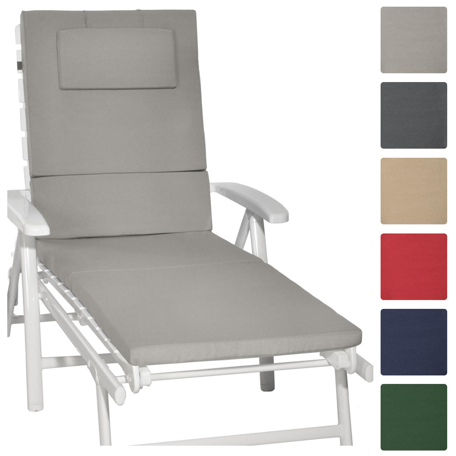 Beautissu Rollliegenauflage Hellgrau 60x5x200 cm