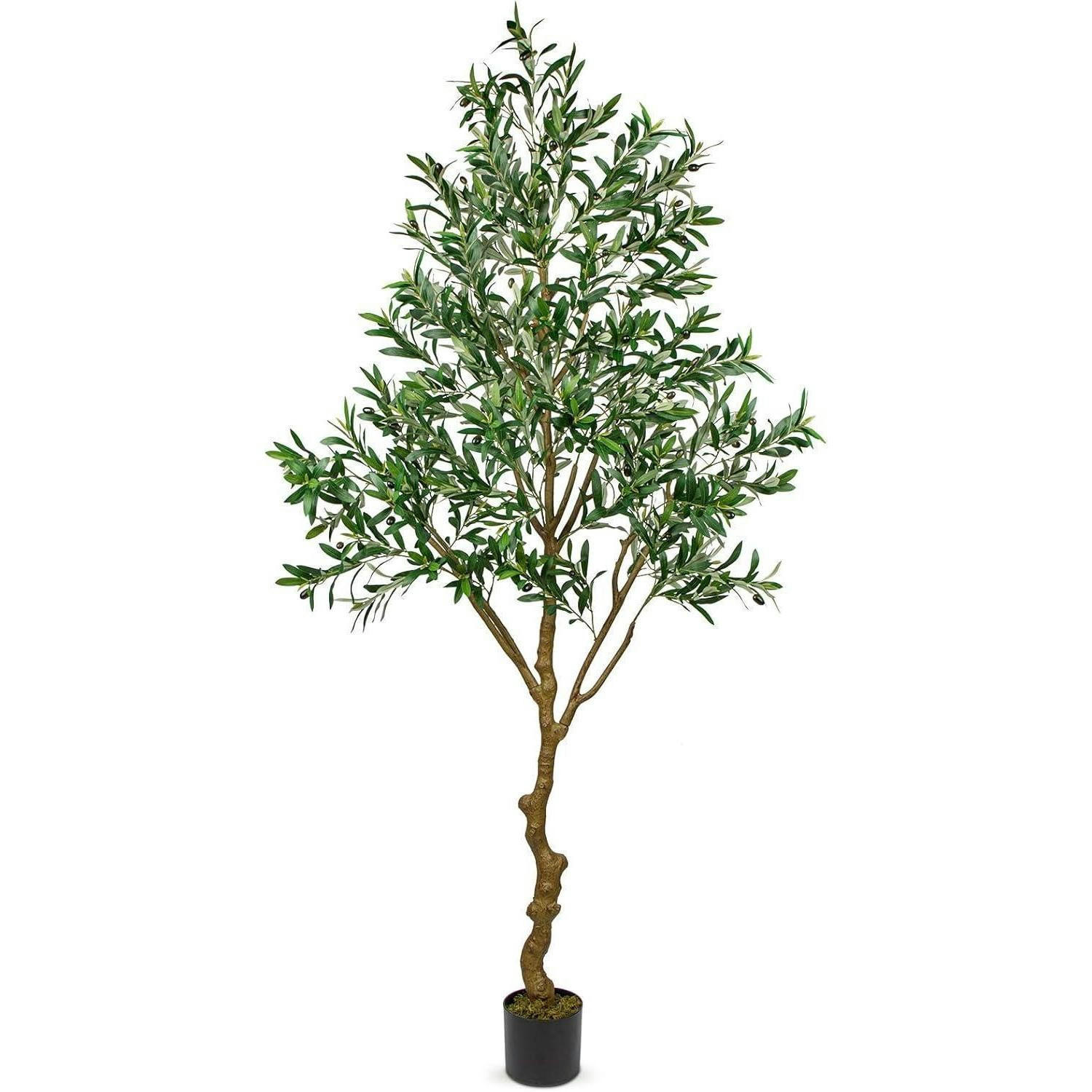 KUNSTBAUM Olivenbaum 210 cm - Olivgrün, Kunststoff (11cm)