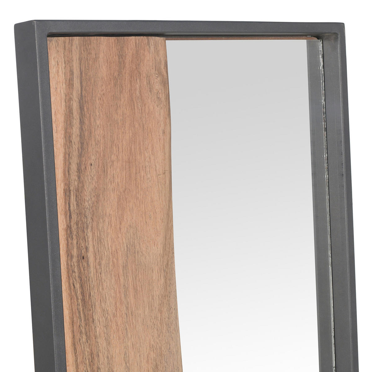 SPIEGEL - Akazie / Anthrazit - Akaziefarben, Holz/Metall (40/160/4cm) - home24