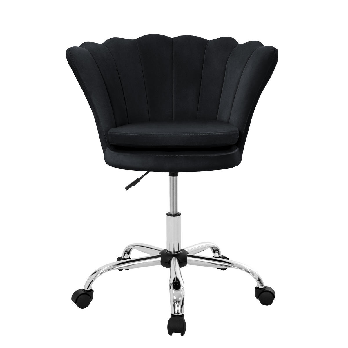KANCELÁŘSKÁ ŽIDLE Samet Černá - černá, kov (68/90/68cm) - ML-DESIGN
