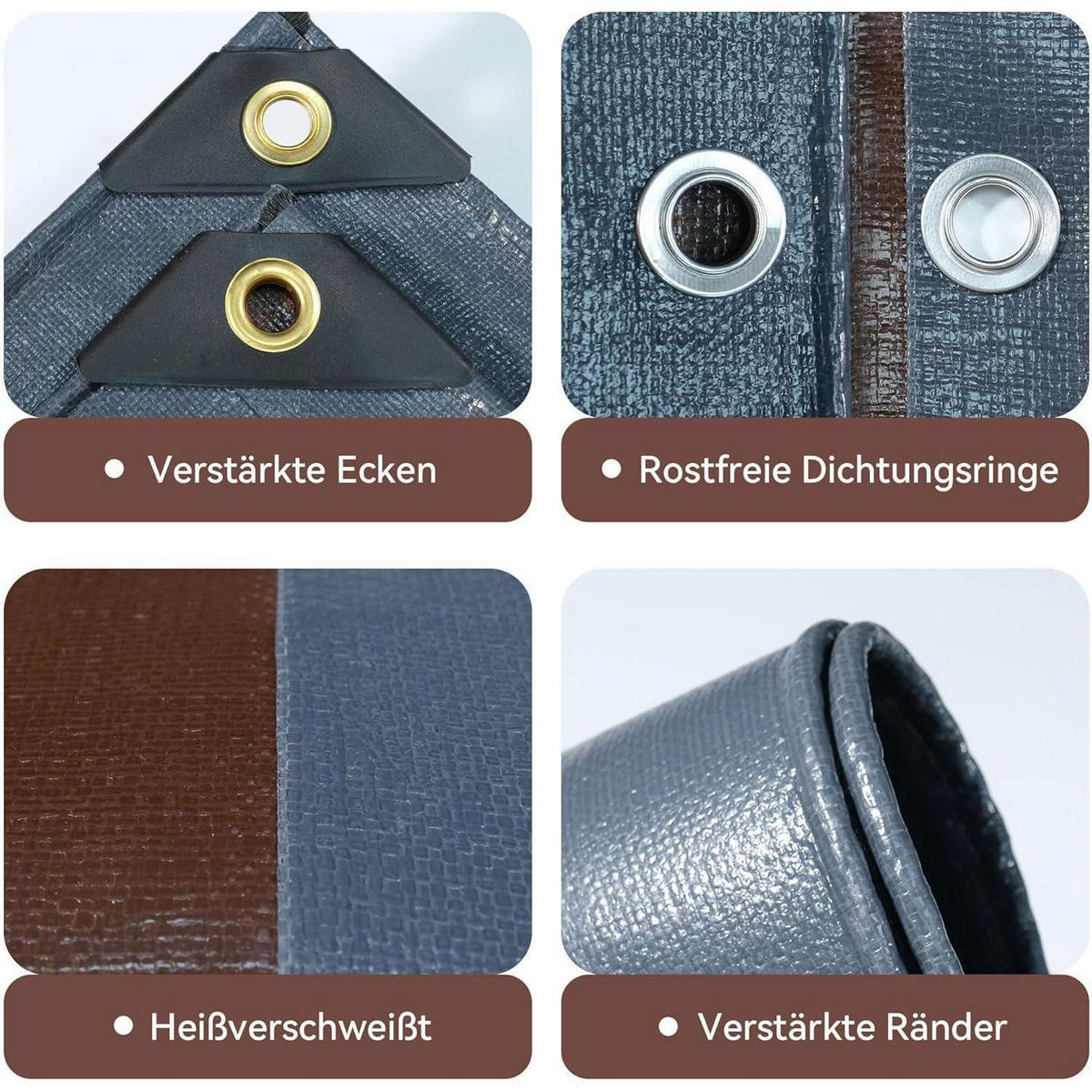 ABDECKPLANE 2 x 3 m 280 g/m² Grau/Braun - Multicolor, Kunststoff (40/30/5cm)