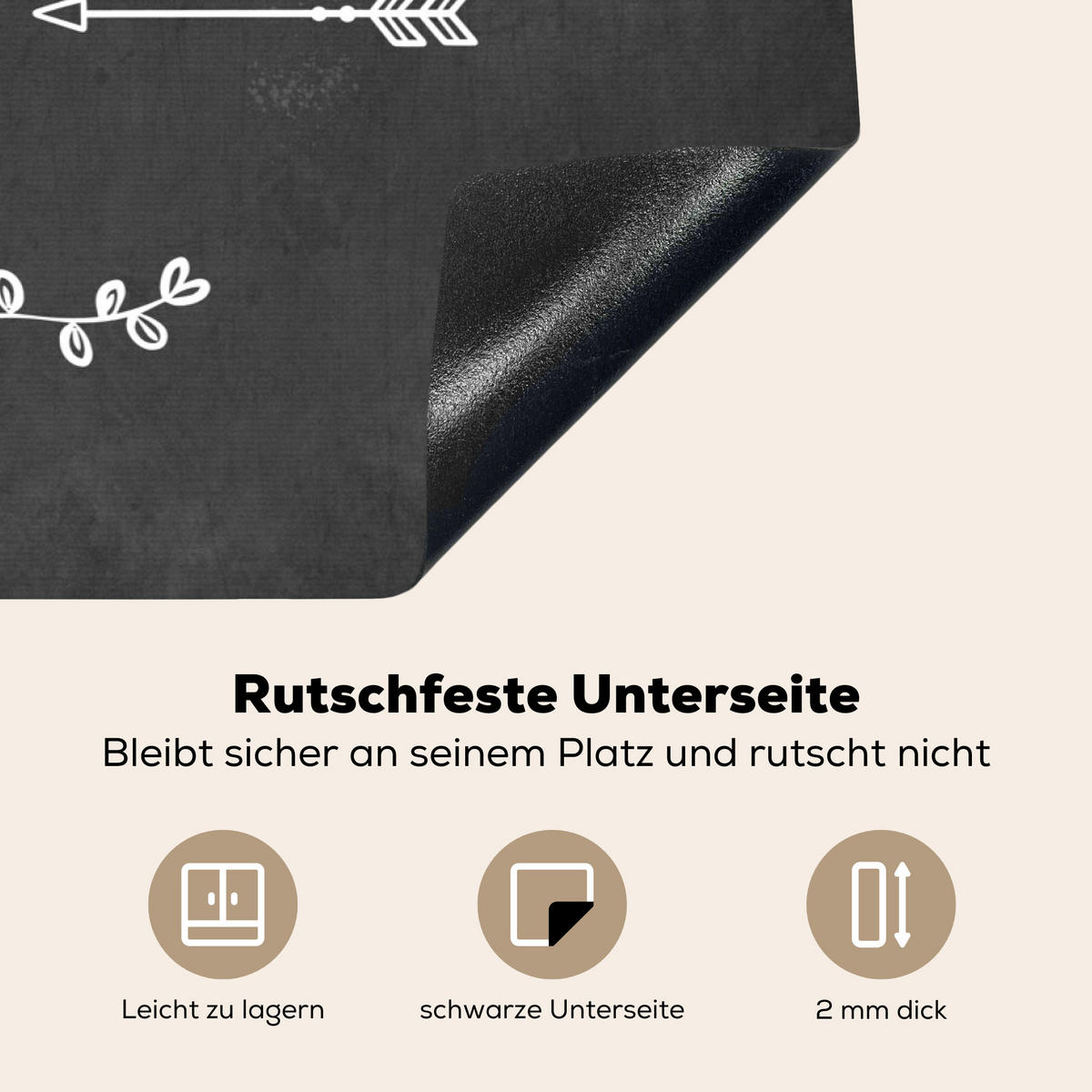 HERDABDECKPLATTE Zitat - Einen schönen Tag - Grau - Weiß Induktionsmatte 77x51 cm - Anthrazit, Kunststoff (77/51/0.2cm) - MuchoWow