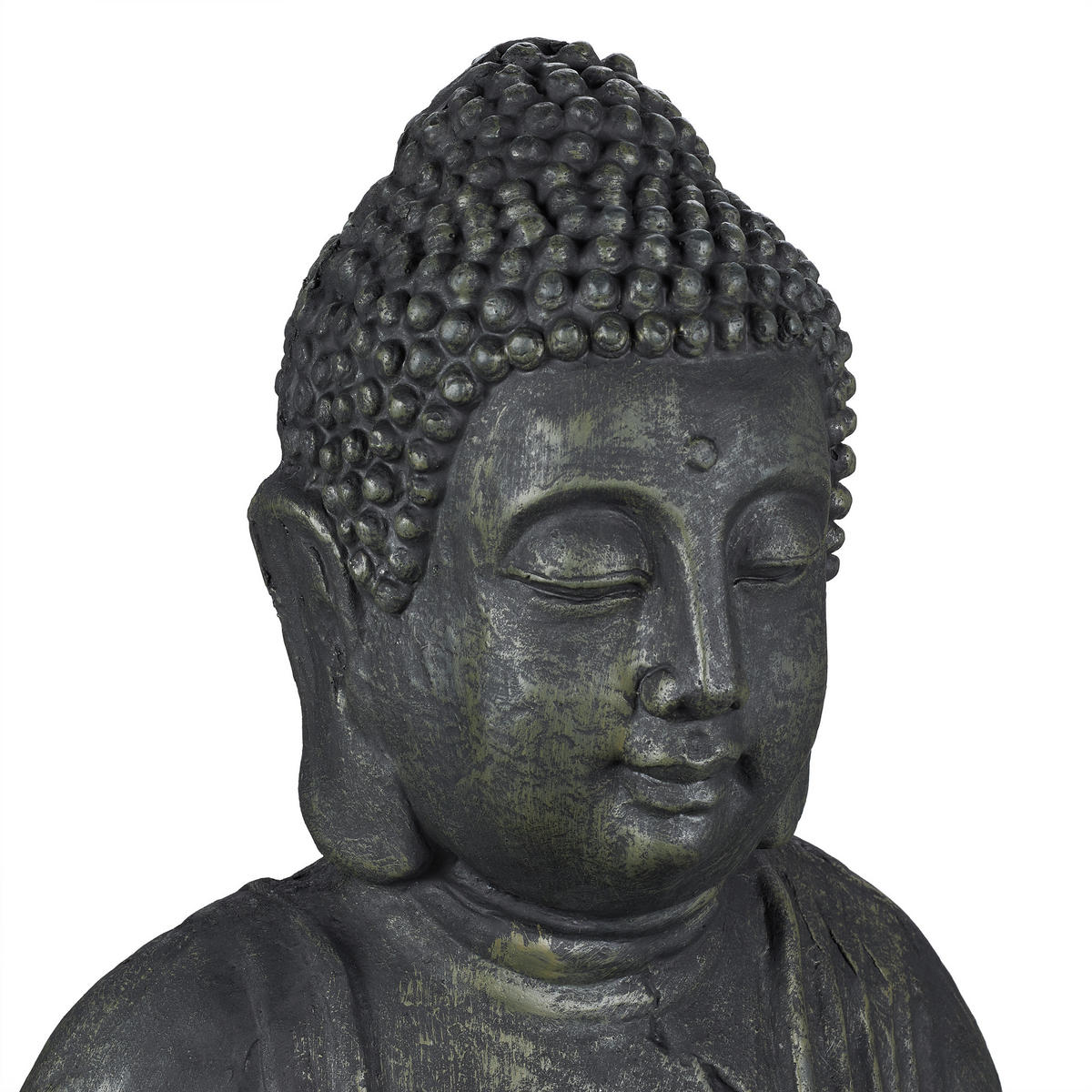 BUDDHA Figur - Anthrazit, Kunststoff (45/70/35cm) - Relaxdays