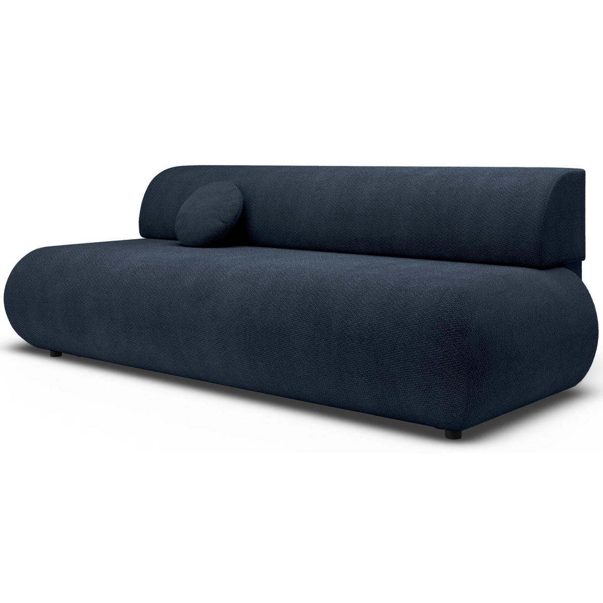 3-SITZER SCHLAFSOFA Dunkelblau Chenille - Schwarz/Dunkelblau, Kunststoff/Textil (214/74/100cm) - Selsey