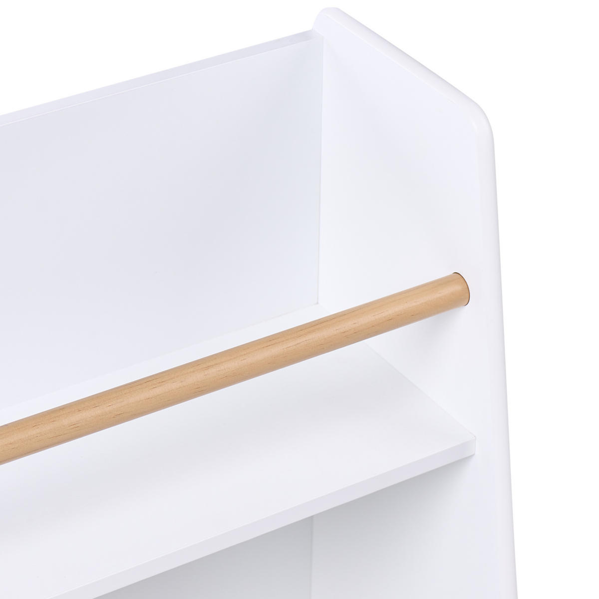 KNIHOVNA s 2 policemi 72 cm Bílá Jackit - světle hnědá, kompozitní dřevo (60/72/30cm) - Beliani