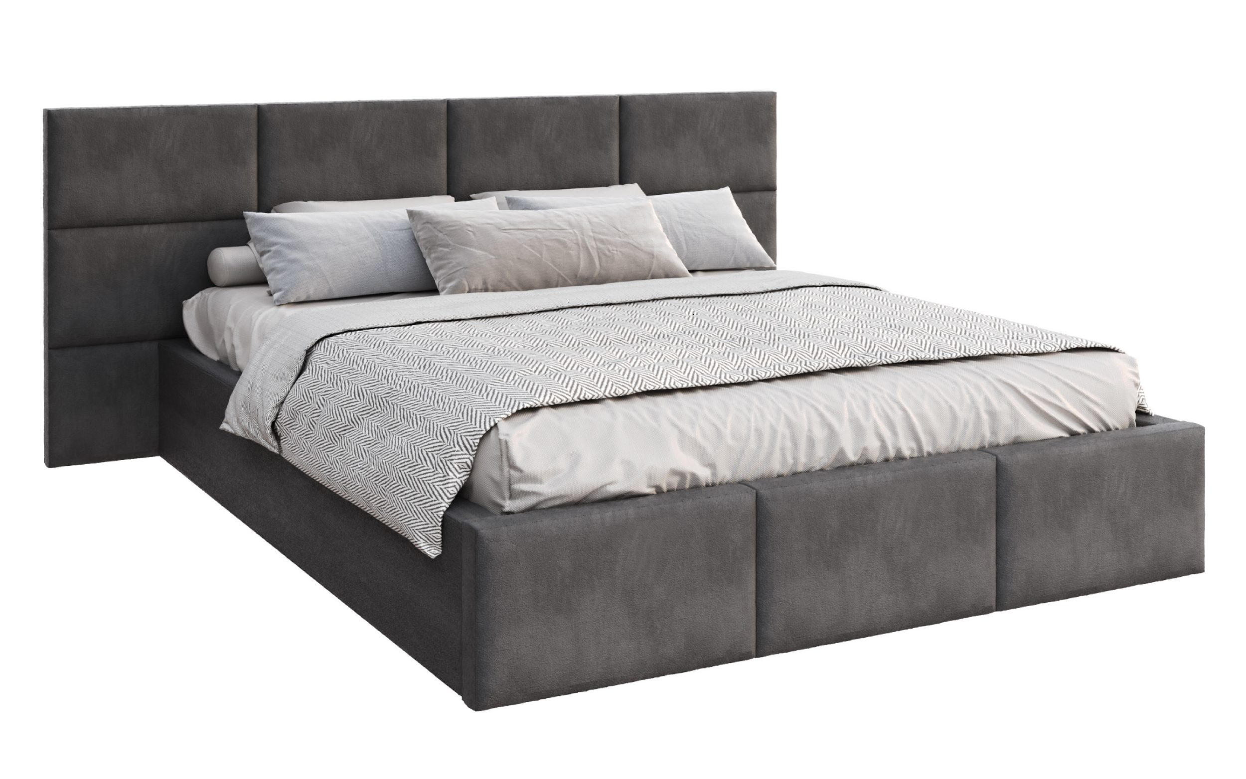 POLSTERBETT DORIS graphit - Birkefarben/Graphitfarben, Holzwerkstoff/Metall (120/200cm) - FDM