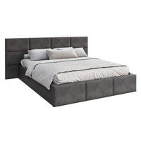 POLSTERBETT DORIS graphit - Birkefarben/Graphitfarben, Holzwerkstoff/Metall (90/200cm) - FDM