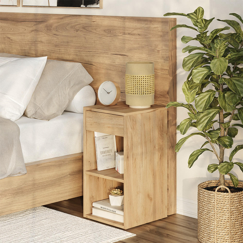 NACHTTISCH Dany Goldkraft Eiche 2er Set - Honigeiche, Holzwerkstoff (35/65/35cm) - Vicco