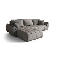 ROHOVÁ pohovka SYDNEY PREMIUM levá světle šedá samet Monolith 84 - funkce spaní, úložný prostor - světle šedá, textil (280/184cm) - Cornero