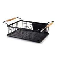 GESCHIRRABTROPFKORB Basic Schwarz 50/30/16 cm Metall - Schwarz, Metall (30/16/50cm) - Mondex