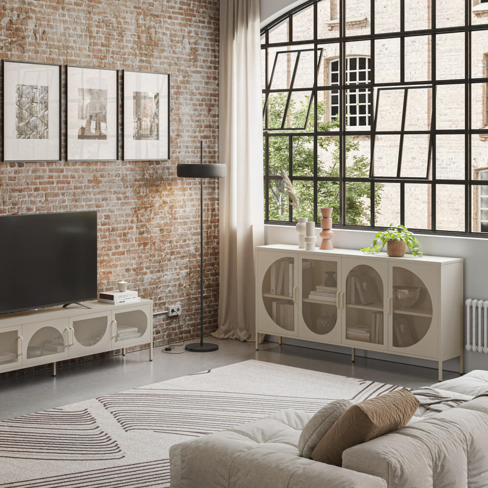 KOMMODE Tayra Beige 160/40/90 cm - Beige, Metall (40/90/160cm) - Drawer