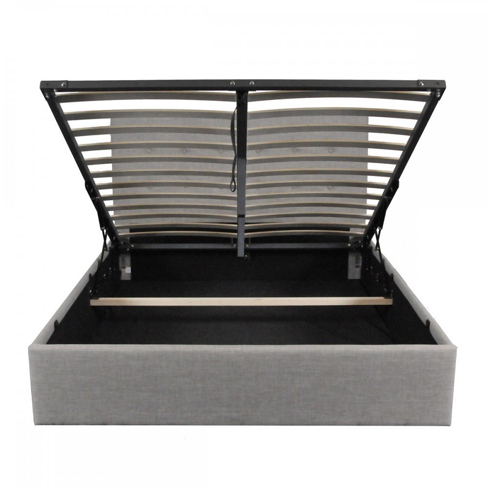 BETTKASTEN PARMA mit Lattenrost / Bett 160x200 - Hellgrau - Grau, Holzwerkstoff (160/200cm) - Weber Industries