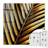 SCHLÜSSELBOX Weiß 30x30 cm – Türöffnung nach rechts - Elegantes Blatt - Schwarz, Metall (30/30/5cm) - TULUP