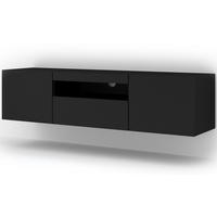 TV LOWBOARD Schwarz 150/42/37 - Schwarz, Holzwerkstoff (150/42/37cm) - RAUMHIRSCH FURNITURE