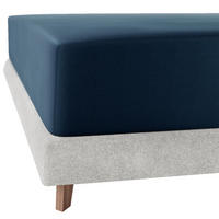 SATINBETTLAKEN aus Baumwolle mit Gummizug - Blau, Textil (120/200cm) - Mr Mattress