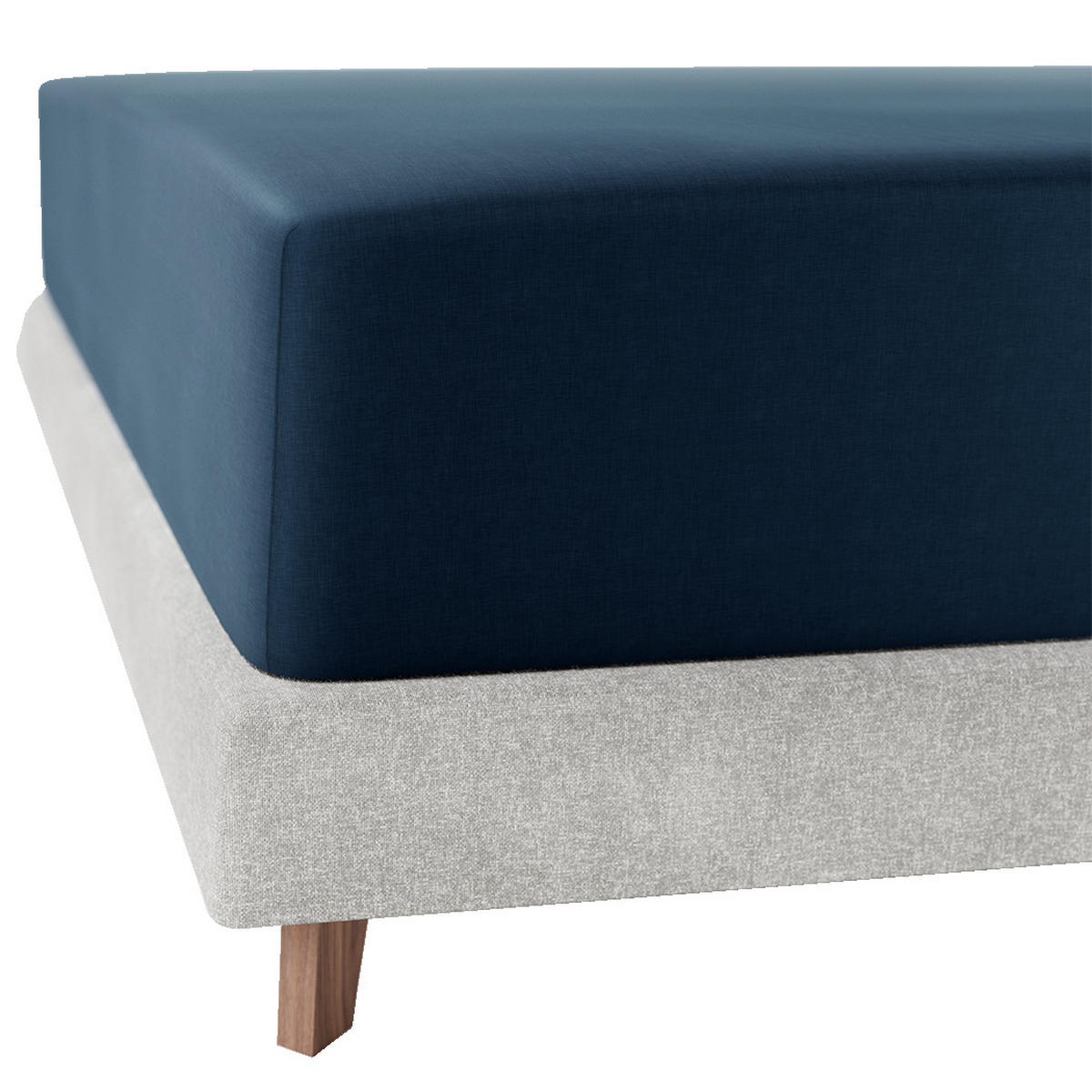 SATINBETTLAKEN aus Baumwolle mit Gummizug - Blau, Textil (120/200cm) - Mr Mattress