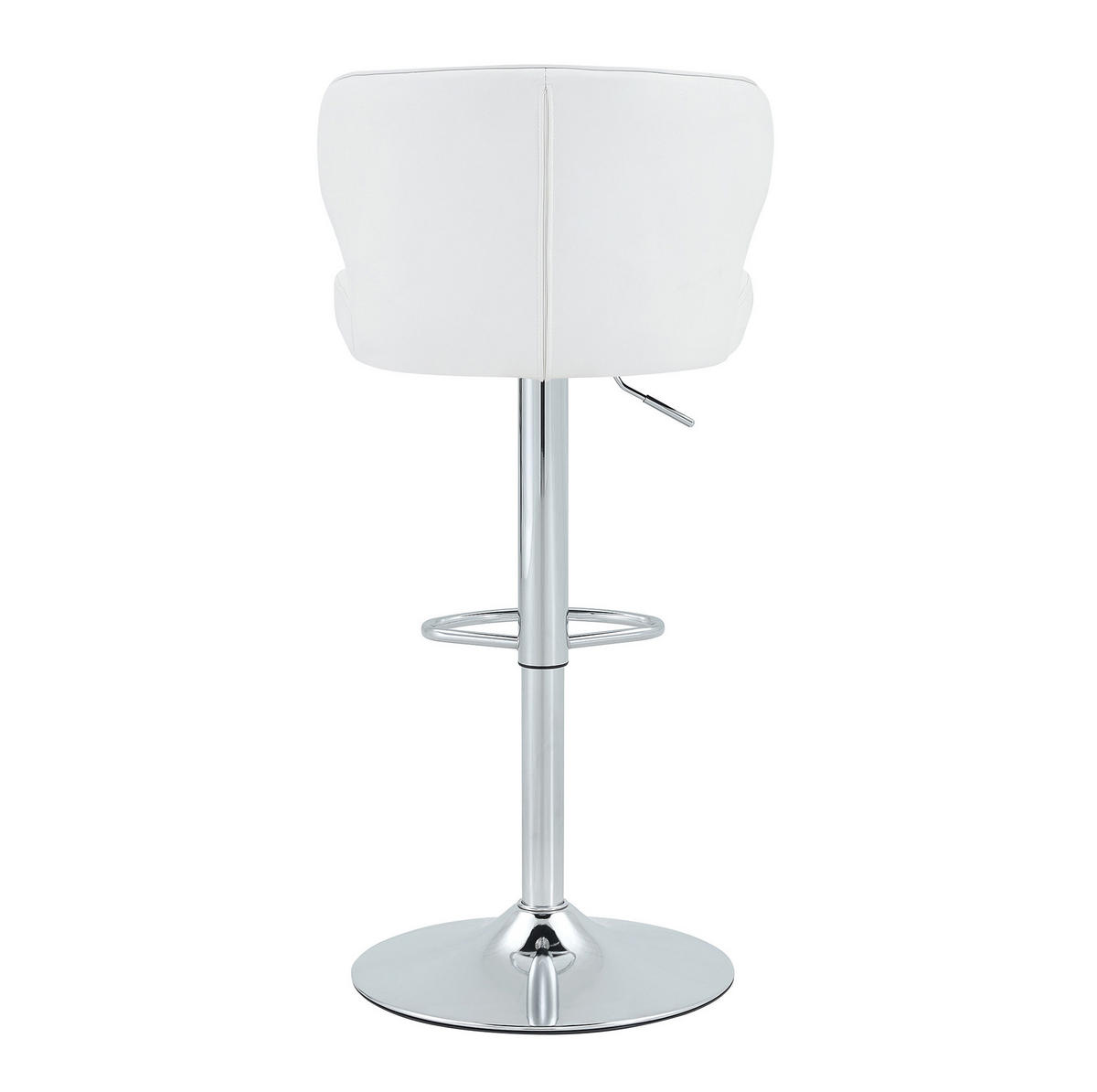 BARHOCKER mit Lehne, höhenverstellbar und 360° drehbar, Weiß, PU - Weiß, Kunststoff (45/110/49.7cm) - MIVRAY