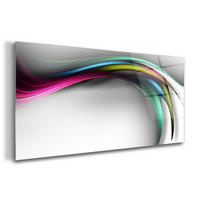 GLASBILD 100x50 cm Linienkunst - Pink, Glas (100/50cm) - TULUP
