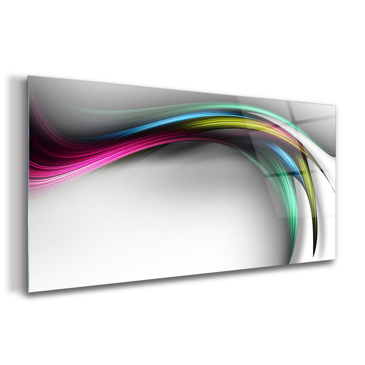 GLASBILD 100x50 cm Linienkunst - Pink, Glas (100/50cm) - TULUP