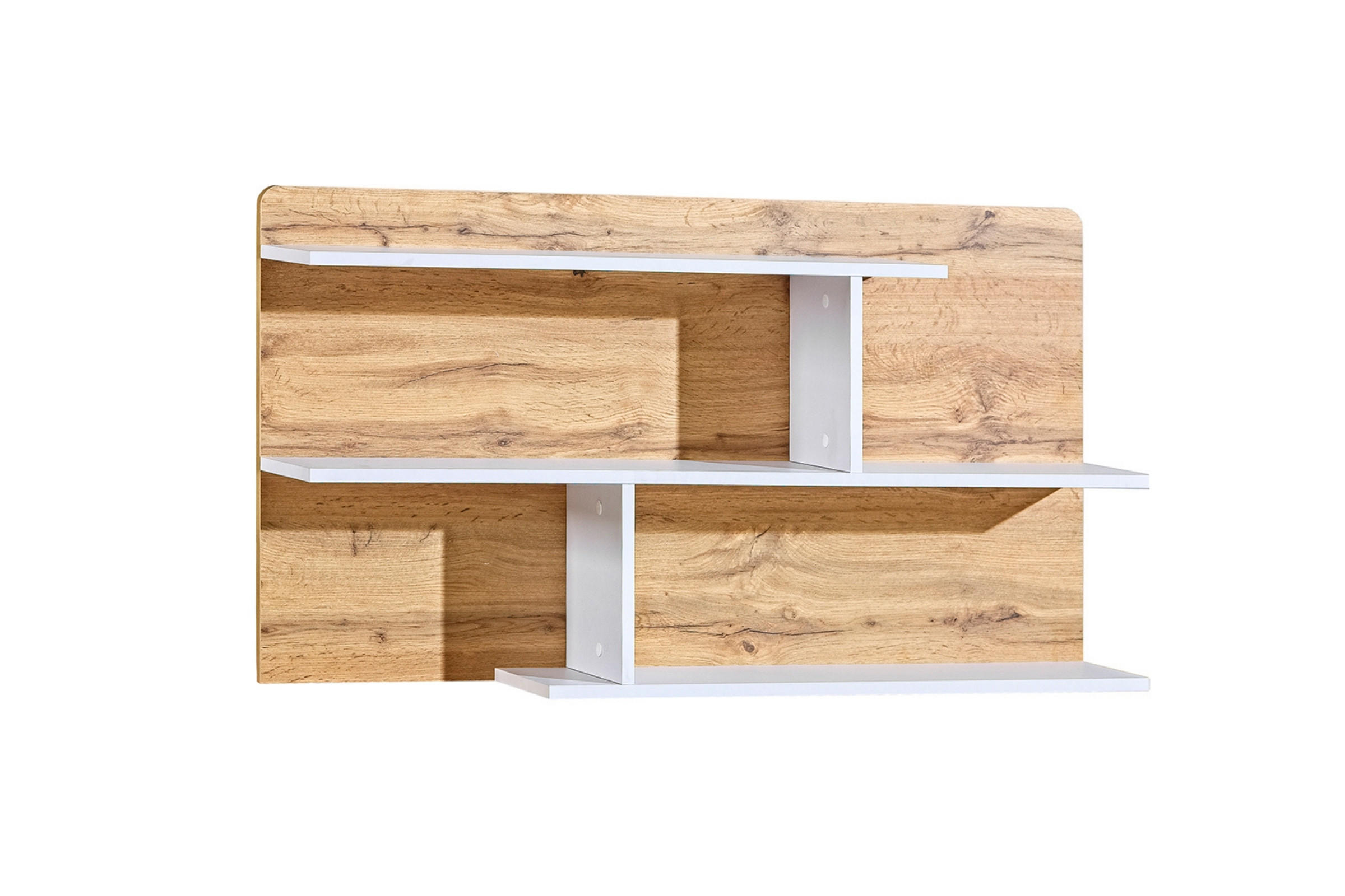 KINDER-WANDREGAL ARCO 12 110 cm in Weiß Arctic Matt / Wotan Eiche - Eiche Wotan/Weiß, Holzwerkstoff (110/60/20cm) - Deine Möbel 24