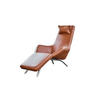 RELAXLIEGE CAVAL Braun Leder - Silberfarben/Braun, Leder/Metall (79/95/157cm) - KAWOLA