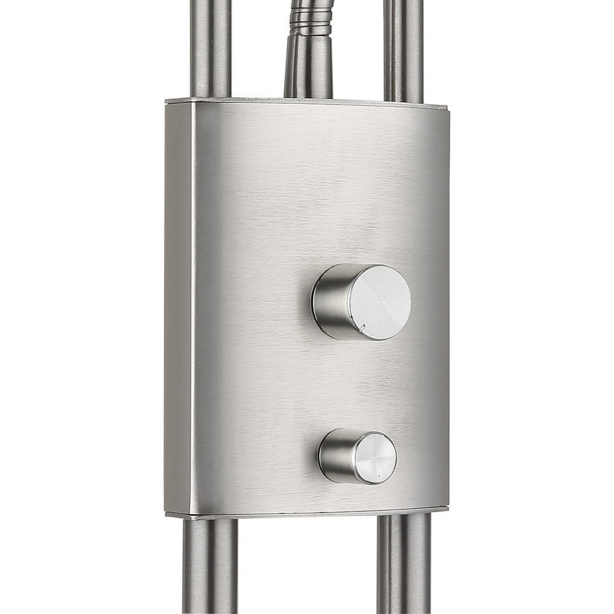 LED STEHLEUCHTE BRIANT, Silber, Metall, 2-flammig - Silberfarben, Glas (28/25.5/180cm) - Globo Lighting