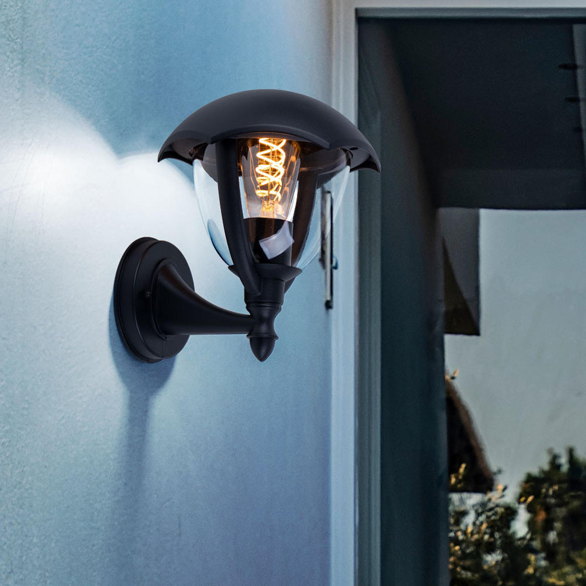LED WANDLEUCHTE Aluminium Schwarz 2er Set - Schwarz, Glas (20/20/23.8cm)