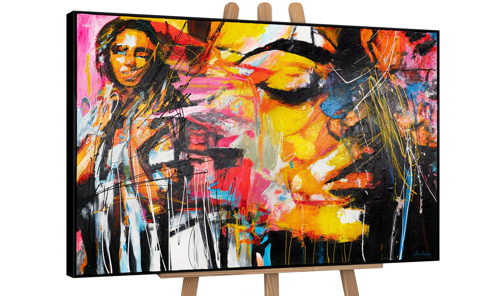 GEMÄLDE Symphonie der Farben Schattenfugenrahmen Schwarz 120x80 cm - Schwarz, Holz (120/80cm) - YS-art gallery