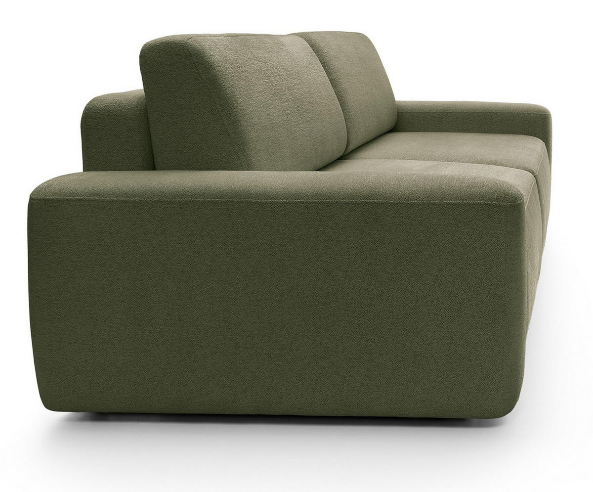 POLSTERSOFA 260 cm Orea, Schlaffunktion, Bettkasten, Grün - Grün, Holz (257/82/105cm) - Emporius