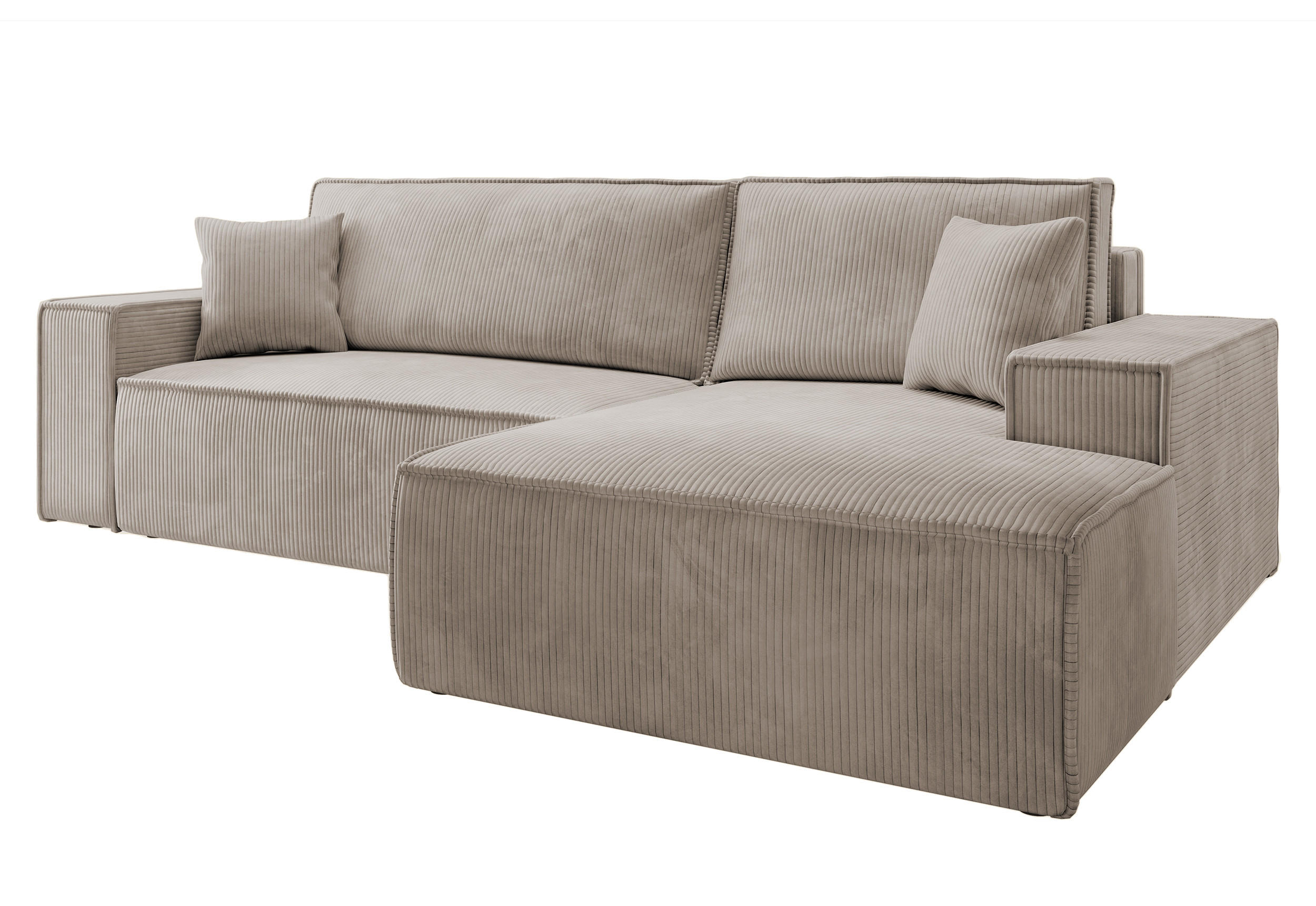 ECKSOFA Farese Beige Cord - Beige, Textil (267/167cm) - Selsey