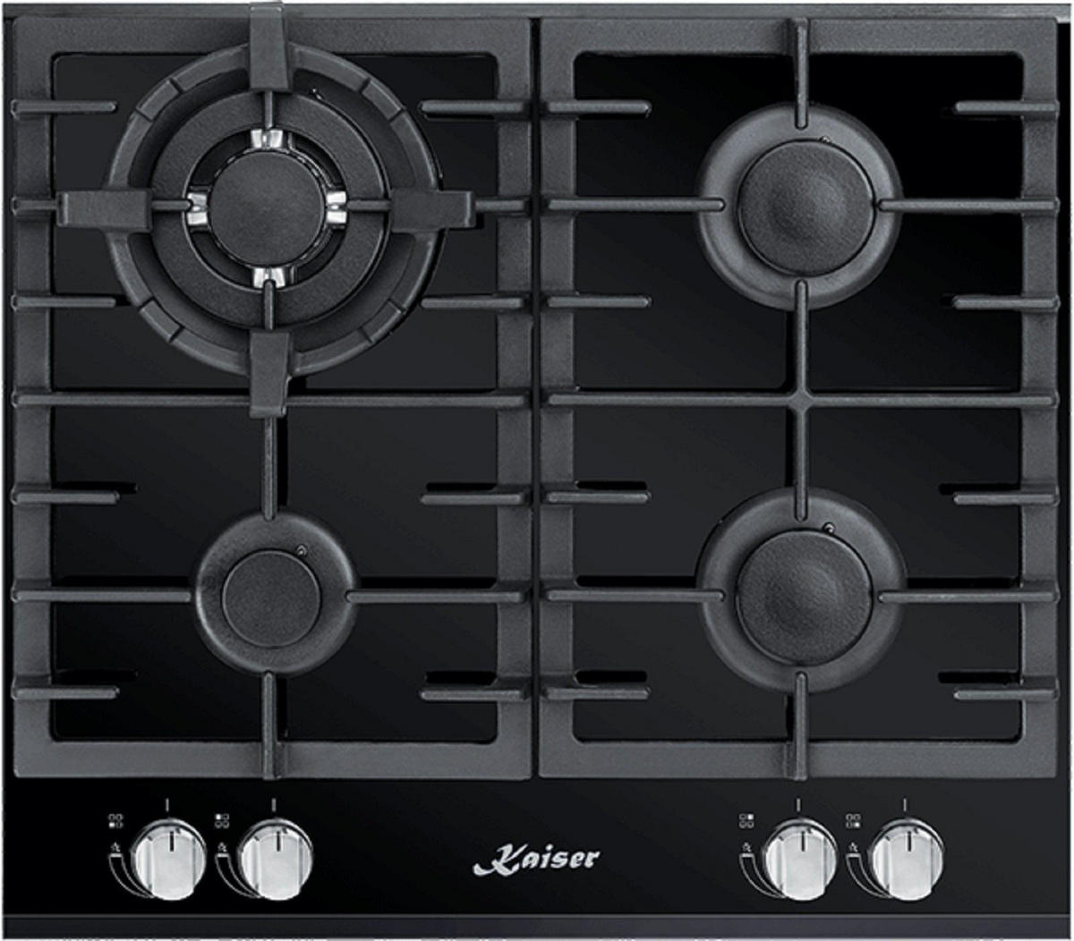 BACKOFEN-SET Einbau-Backofen 60 cm EH 6339+KCG 6380 Gas-Kochfeld 60 cm - Silberfarben, Metall (59.4/59.4/57.5cm) - Kaiser Küchengeräte