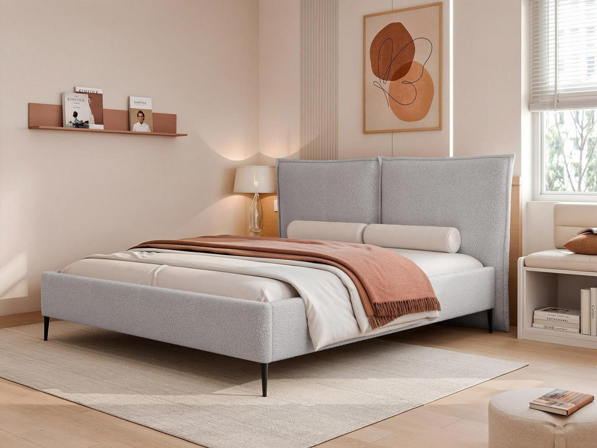 POLSTERBETT metallrahmen grau 120x200 ORION - Grau, Holzwerkstoff (120/200cm) - Compleo24
