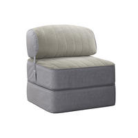 SITZSACK Faltbar Modular Samt grau - Multicolor, Textil (76/82/76cm) - Vercart