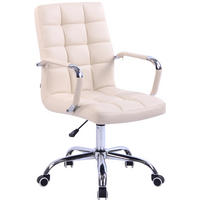BÜROSTUHL Deal, Kunstleder Creme - Creme, Textil/Metall (56/104/62cm) - TPFLiving