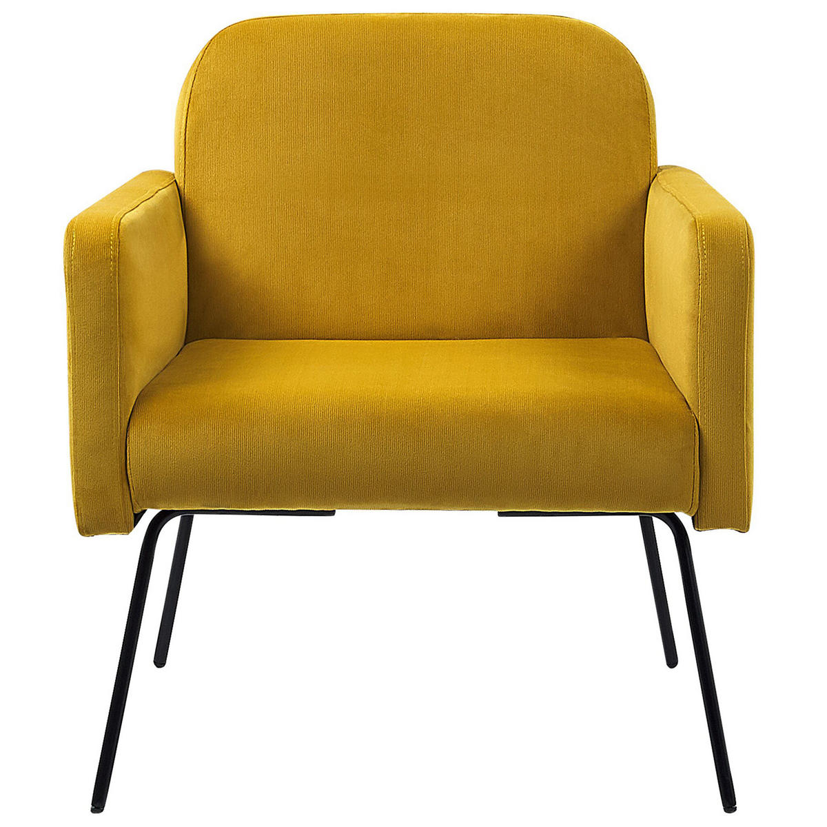 SESSEL Samtstoff Gelb Narken - Gelb, Textil/Metall (72/77/76cm) - Beliani